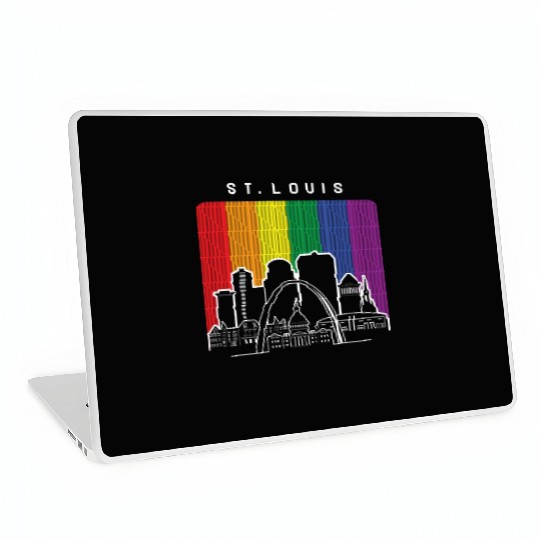 St. Louis Missouri Rainbow Flag LGBTQAI Pride Laptop Skins