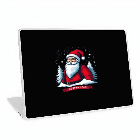 North Pole santa merry christmas Laptop Skins