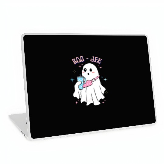 BOO-JEE Spooky Cute Ghost Halloween Costume Design Laptop Skins