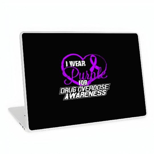 I Wear Purple For Drug Overdose Awareness Laptop Skins