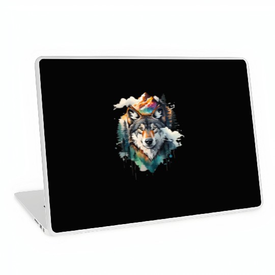 Majestic Mountain Wolf Nature Inspired Artwork Laptop Skins