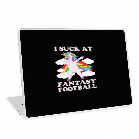 I suck at fantasy football dabbing unicorn funny Laptop Skins