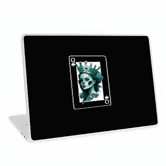 Poker Card Game Creepy Queen of Spades Gothic Laptop Skins