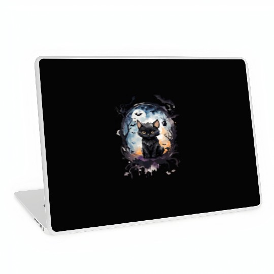 "Bat-Kissed Kitten" Laptop Skins