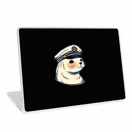 Seal Sailor Cap Boat Captain Cap Boating Seal Laptop Skins