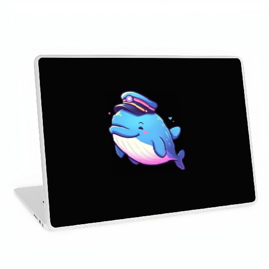Whale Sailor Cap Boat Captain Cap Boating Whale Laptop Skins
