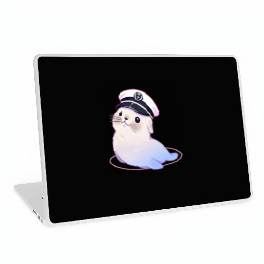 Seal Sailor Cap Boat Captain Cap Boating Seal Laptop Skins