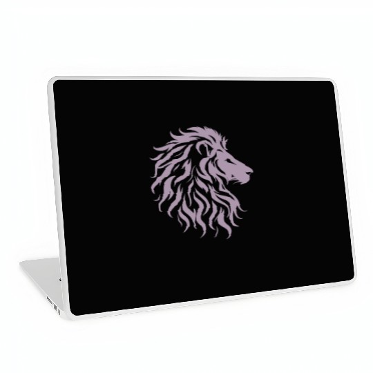 Majestic lion head silhouette Laptop Skins