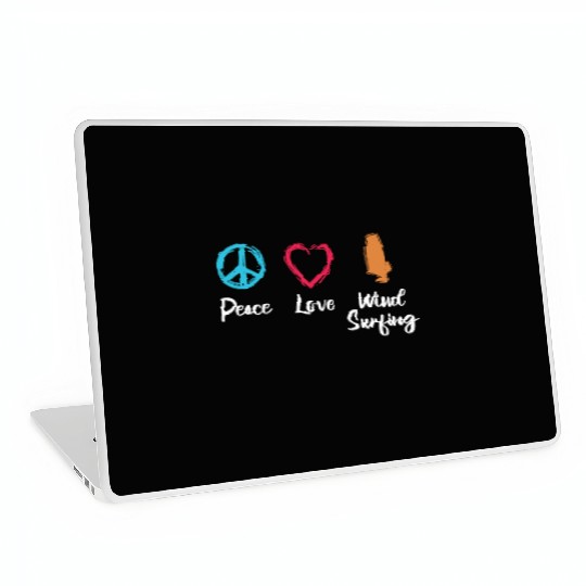 Peace Love Wind Surfing Laptop Skins