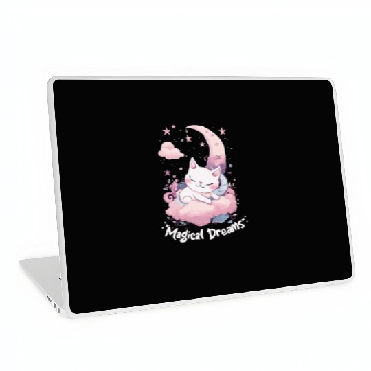 Magical Dreams Sleeping Cat Unicorns Pastel Moon S Laptop Skins