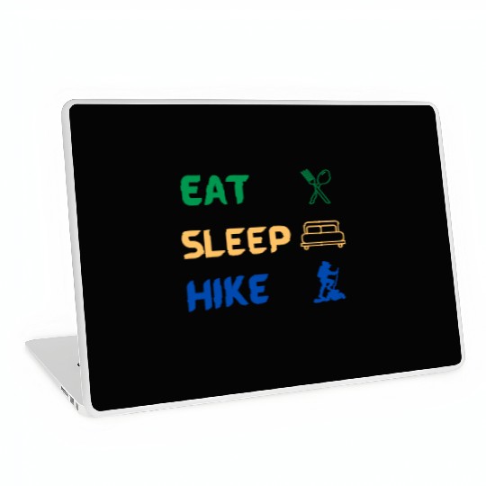 Eat Sleep Hike - Funny Hiker Vintage Camping Laptop Skins