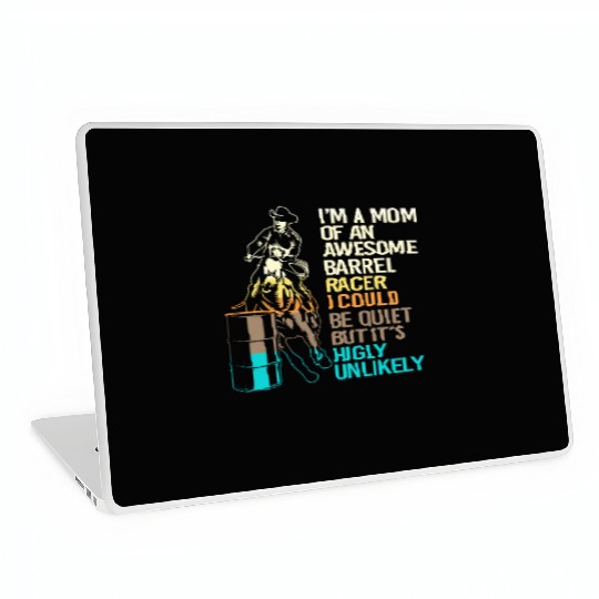 Funny Horseback Riding Cowgirl Barrel Racing Mom Laptop Skins