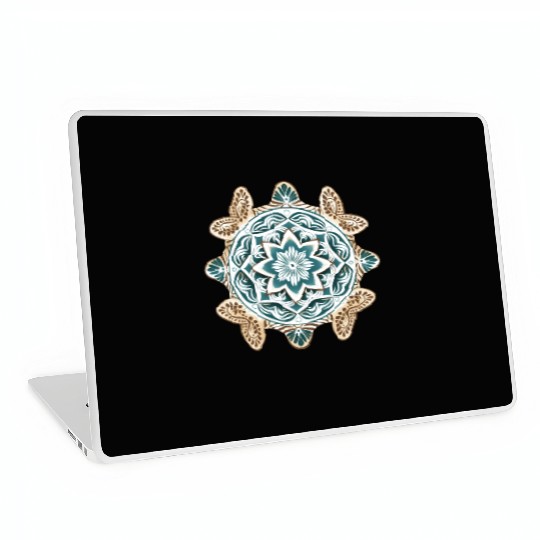Sea Turtle Mandala Art Laptop Skins