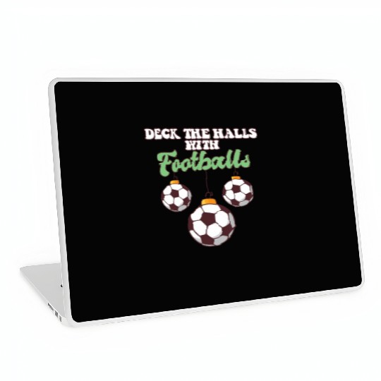 Football Player Coach Christmas Balls Deck The Laptop Skins
