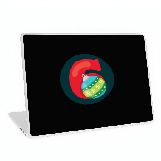 Number 6 Christmas Balls Age Six Laptop Skins
