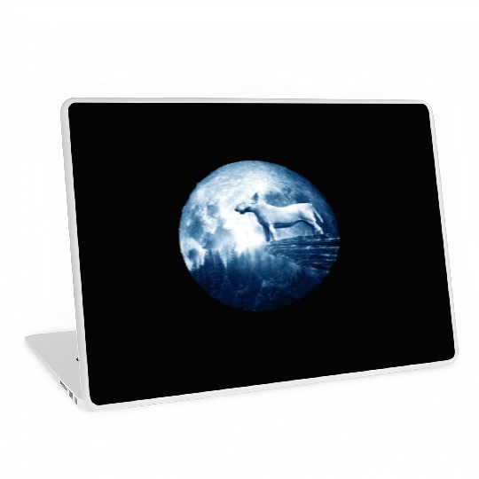 Bull Terrier Dog Moon Dog Mom Dad Women Men Dog Laptop Skins