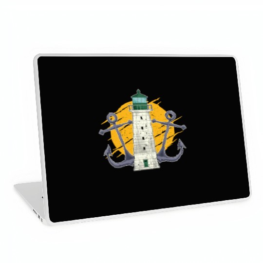 Full moon ship anchor gift lighthouse Laptop Skins