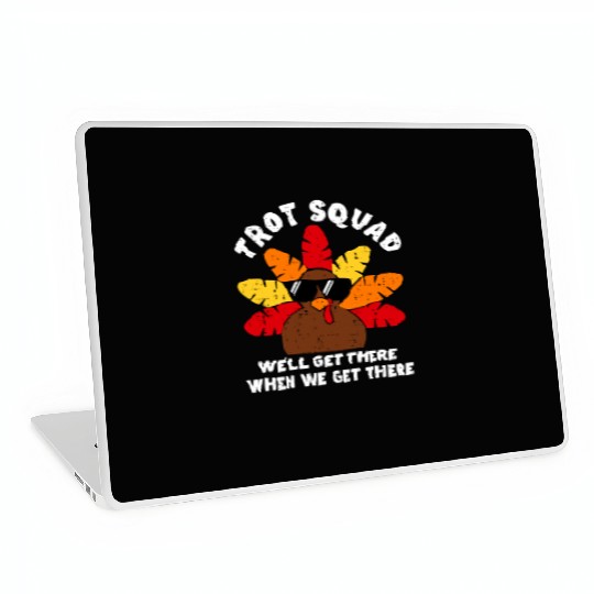 Turkey Trot Squad Race Funny Thanksgiving Running Laptop Skins