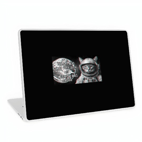 a Cat Astronaut Gazing at Earth, Laptop Skins