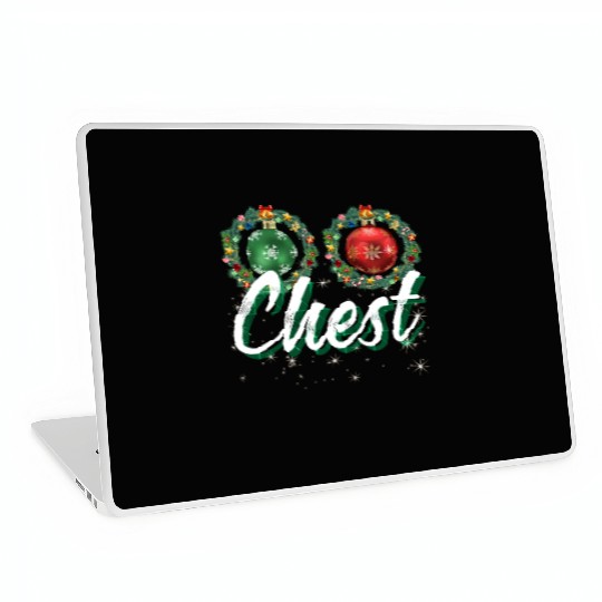 Chest Nuts Christmas Couple Funny Matching Laptop Skins