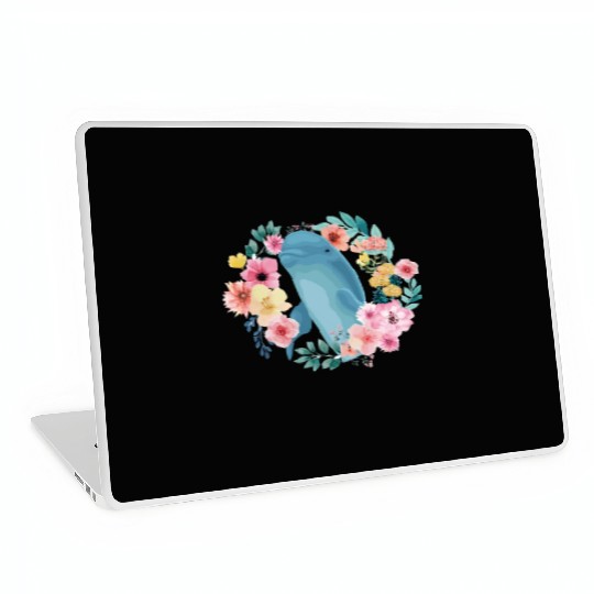Dolphin Flower Floral Laptop Skins