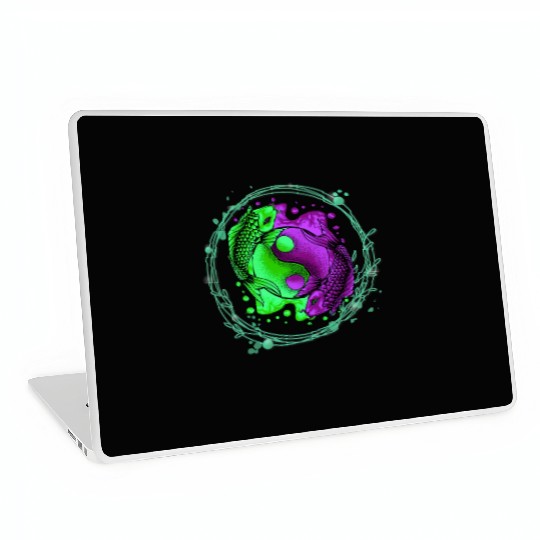 Yin Yang Yoga Japanese Koi Fish Laptop Skins