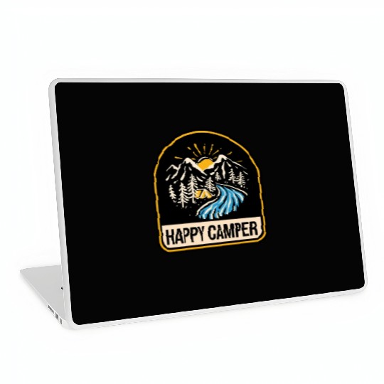 Happy Camper Camping Campfire Tent Laptop Skins