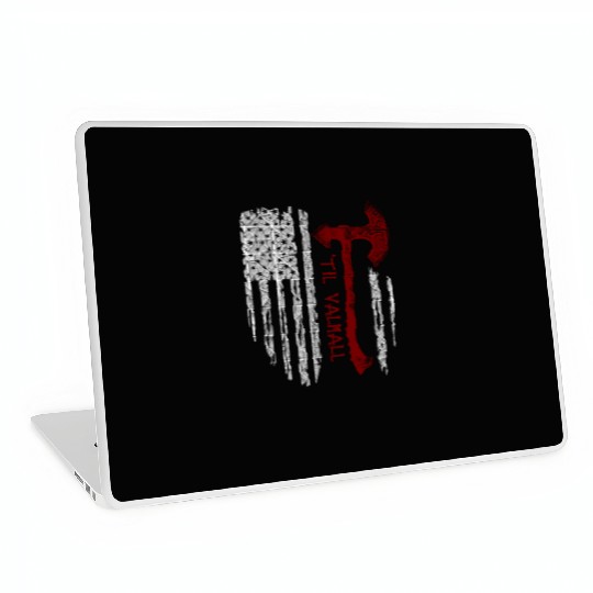 Vikings Axe Valhalla US Flag Laptop Skins Viking