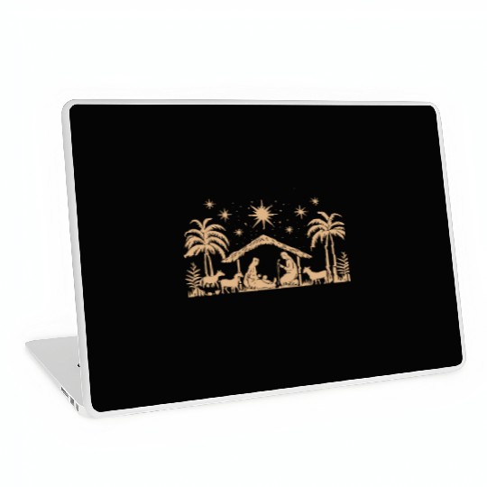 Nativity Scene with Mary Joseph Baby Jesus Laptop Skins