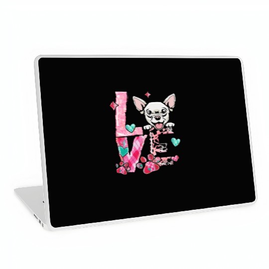 Chihauhau Dog I Love My Dog Valentines Day Laptop Skins