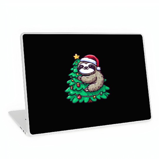 Christmas Sloth - Relaxing on the Christmas Tree Laptop Skins