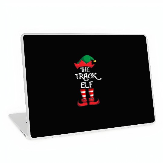 Track Elf Matching Family Christmas Running Laptop Skins