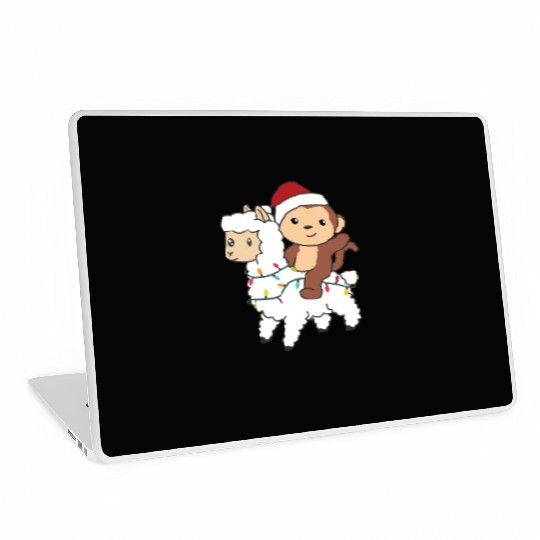 Monkey Lama Christmas Snow Winter Animals Laptop Skins
