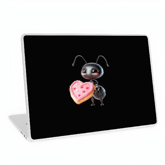 Ant With Heart Cookie Valentine's Day Greeting Laptop Skins