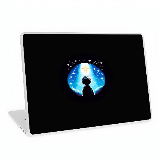 Digital Night Sky - 8-Bit Childhood Dreams Laptop Skins