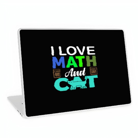 I Love Math And Cats lover Laptop Skins
