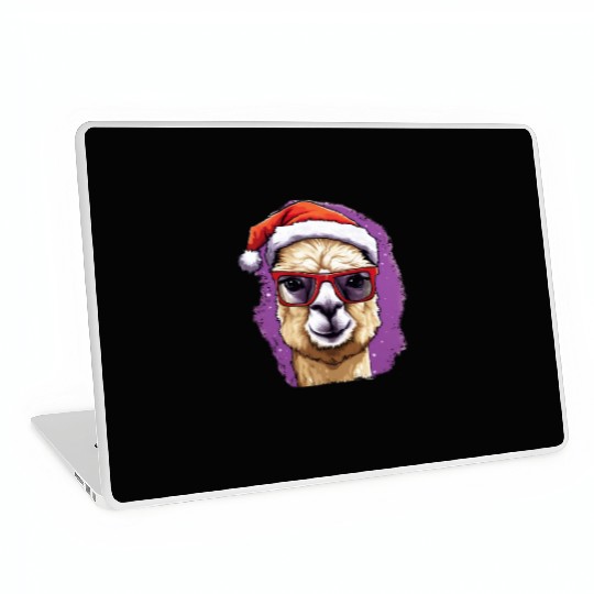 Christmas Llama with Glasses Laptop Skins