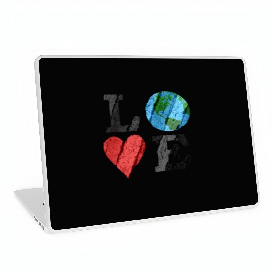 Earth Love With Heart And Earth Laptop Skins