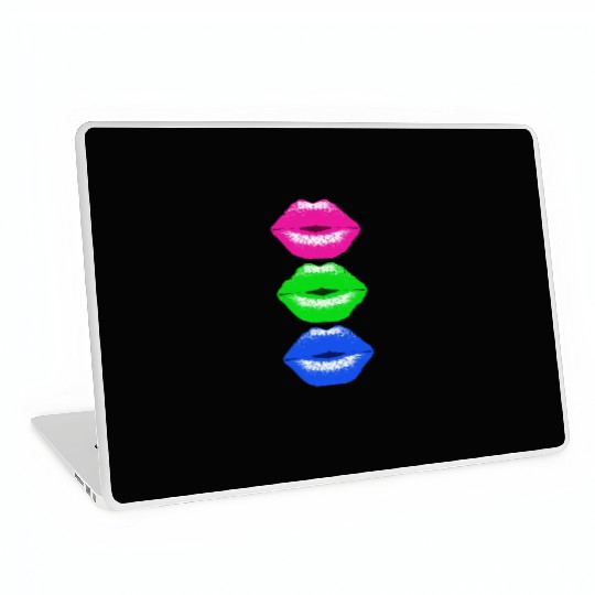 3 Kissing Lips Neon Colors Laptop Skins