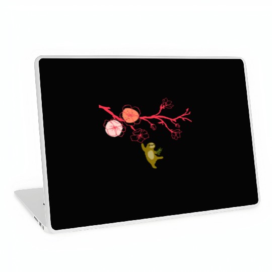 Japanese cherry blossoms and sloth Laptop Skins