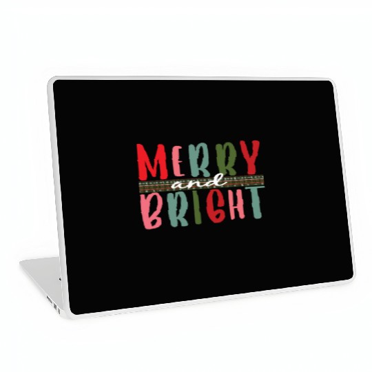 Womens Merry and Bright Christmas Tree Laptop Skins