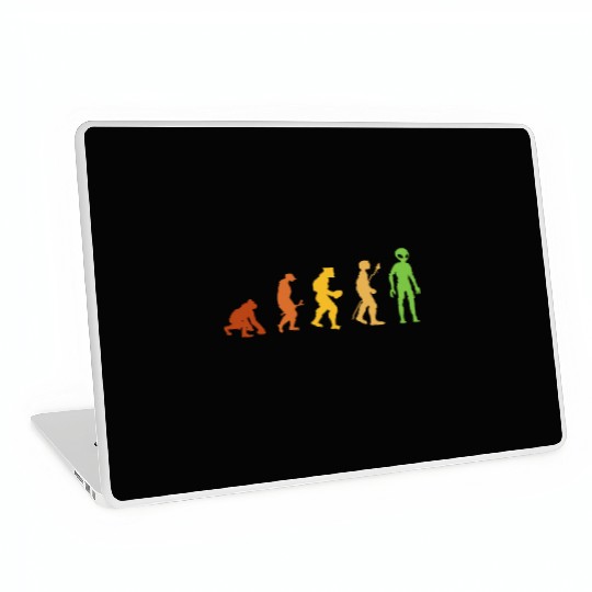Alien Funny Human Evolution Growth Theory Retro Laptop Skins