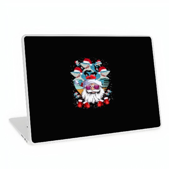 Santa Claus Shark Christmas Laptop Skins