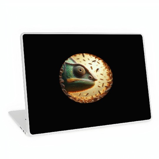 Chameleon head surrounded by bees Laptop Skins