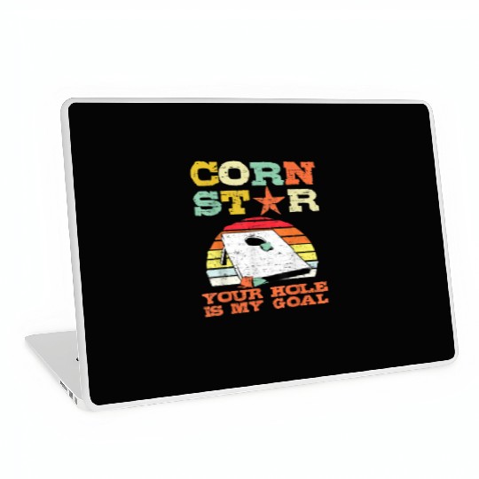 Corn Star Your Hole is My Goal Vintage Cornhole Laptop Skins