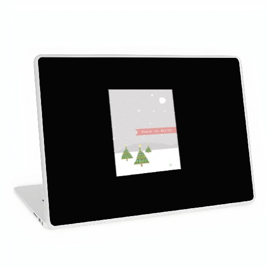 Peace On Earth Christmas Trees Falling Snow Winter Laptop Skins