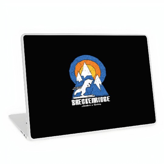 Retro Breckenridge Ski White Fox Laptop Skins