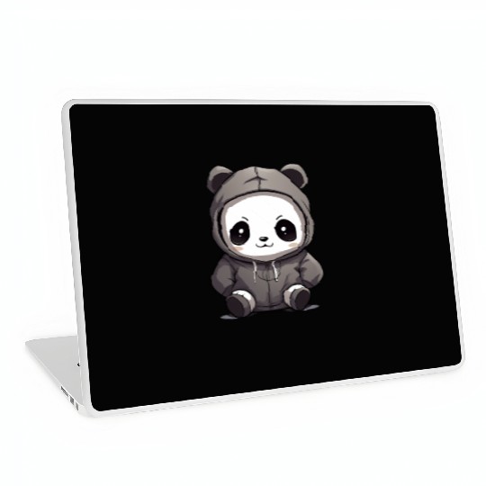 cute cartoon anime panda wearing Laptop Skins