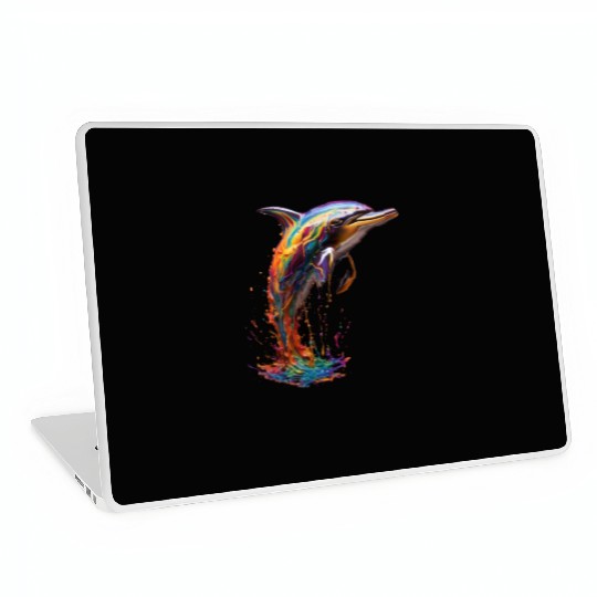 Rainbow Dolphin Laptop Skins