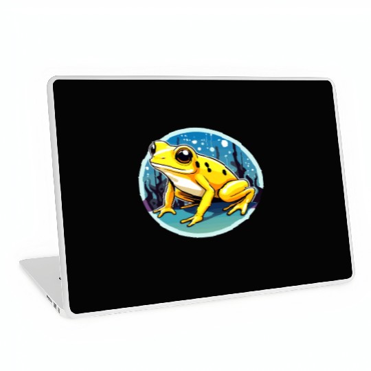 Golden Poison Frog Illustration Laptop Skins